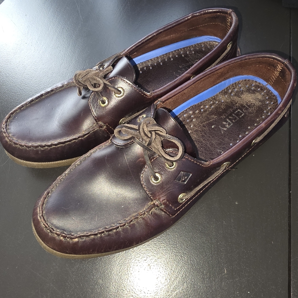 Sperry Men's 13W Dark Brown Leather Boat Shoes